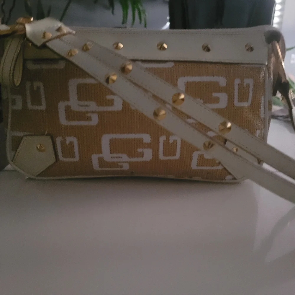 GUESS Y2K Natural Jute Purse
